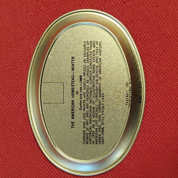 Currier & Ives decorative trays American Homestead Set of 4 Seasons vintage - Picture 9 of 11